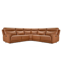 Trielle Power Reclining Leather Sectional with Power Headrest