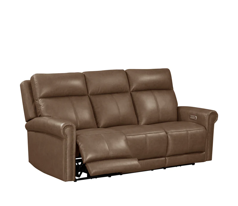 Flexsteel Alexander Power Reclining Leather Sofa or Set - With Power Tilt Headrest | Power Lumbar