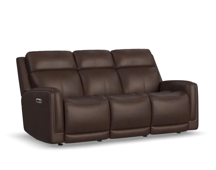 Flexsteel Alister Power Gliding Leather Sofa or Set - With Power Tilt Headrest | Power Lumbar