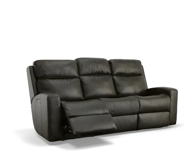 Flexsteel Cody Power Reclining Leather Sofa or Set With Power Tilt Headrest