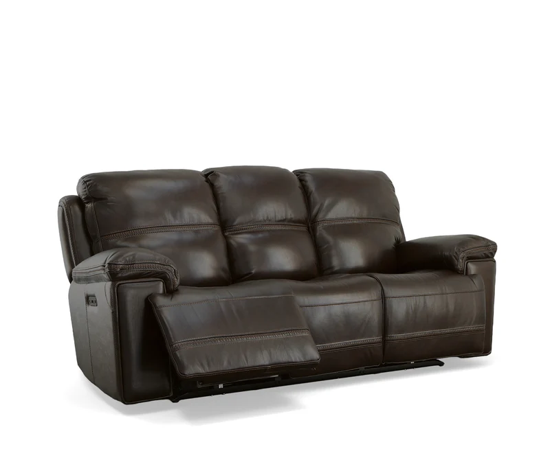 Flexsteel Fenwick Power Reclining Leather Sofa or Set With Power Tilt Headrest