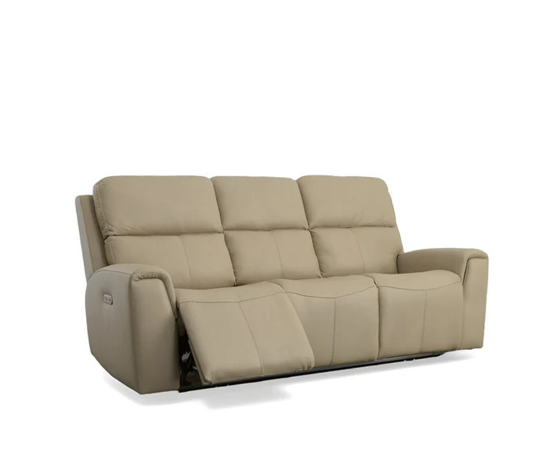 Flexsteel Jarvis Power Reclining Leather Sofa or Set With Power Tilt Headrest