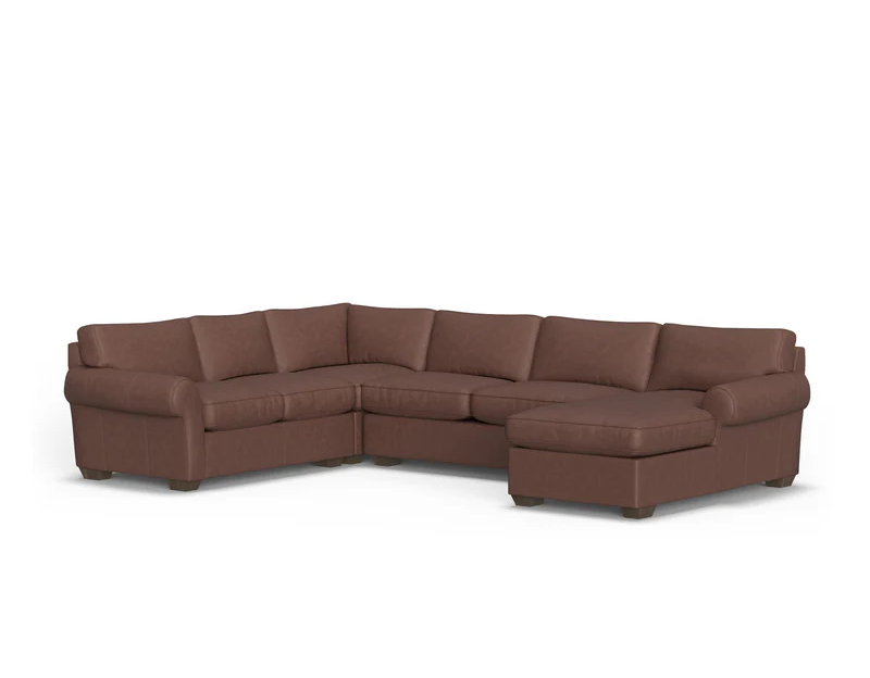Flexsteel Vail Leather Stationary Sectional