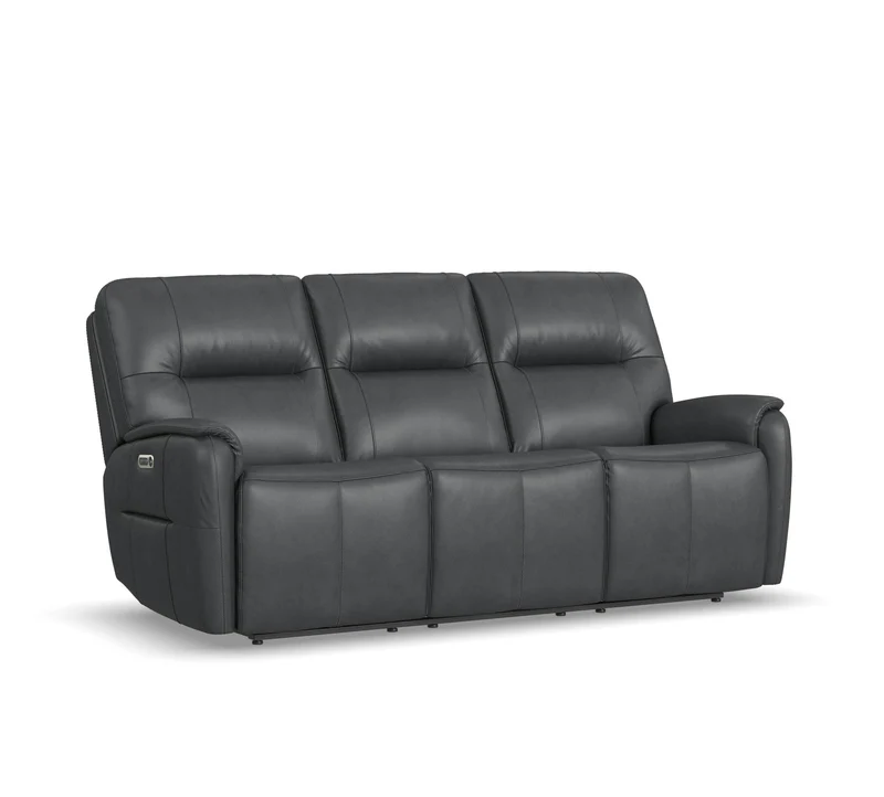 Flexsteel Wilson Power Reclining Leather Sofa or Set With Power Tilt Headrest