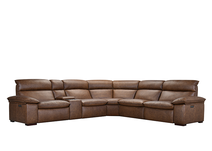 Palma Power Reclining Leather Sectional