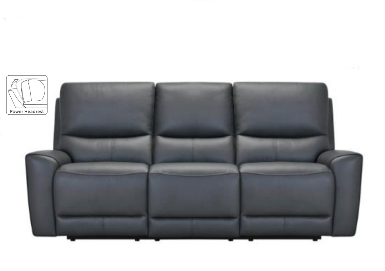 Swana Power Reclining Leather Sofa With Power Headrests