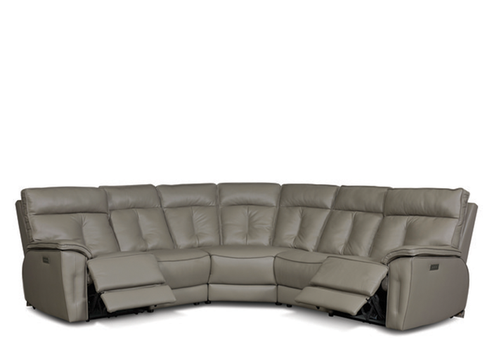 Coasta Power Reclining Leather Sectional - Available With Power Tilt Headrest | Power Lumbar