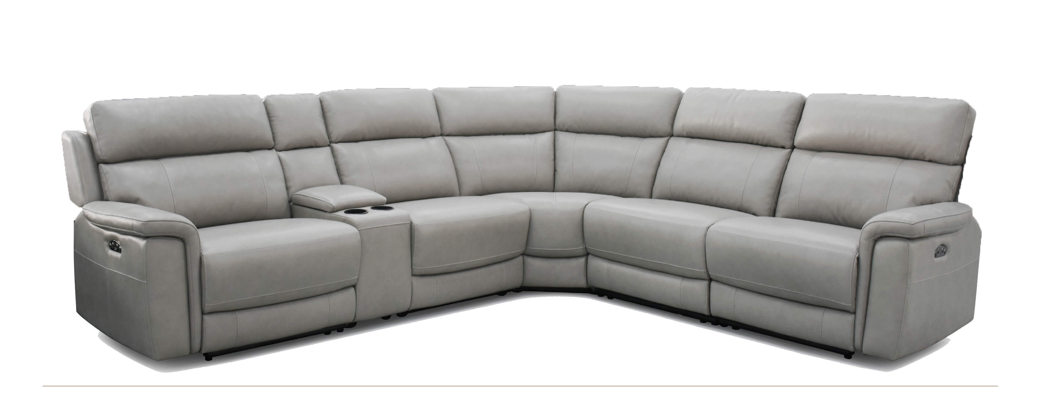 Cressa Power Reclining Leather Sectional With Power Tilt Headrest