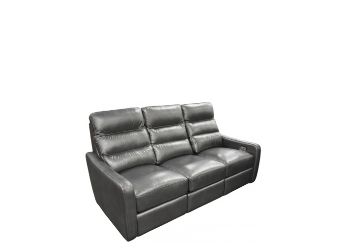 Margate Power Reclining Leather Sofa or Set with Power Tilt Headrest - Available With Power Lumbar
