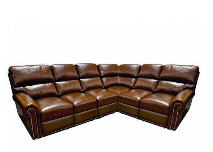Newlyn Reclining Leather Sectional - Available with Power Recline | Power Lumbar