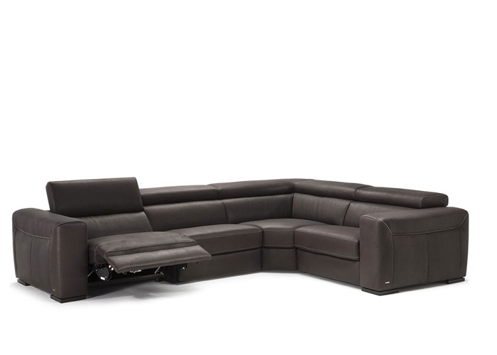 Natuzzi Editions B790 Forza Leather Sectional (Option 2 No Pleats) | Adjustable Headrest