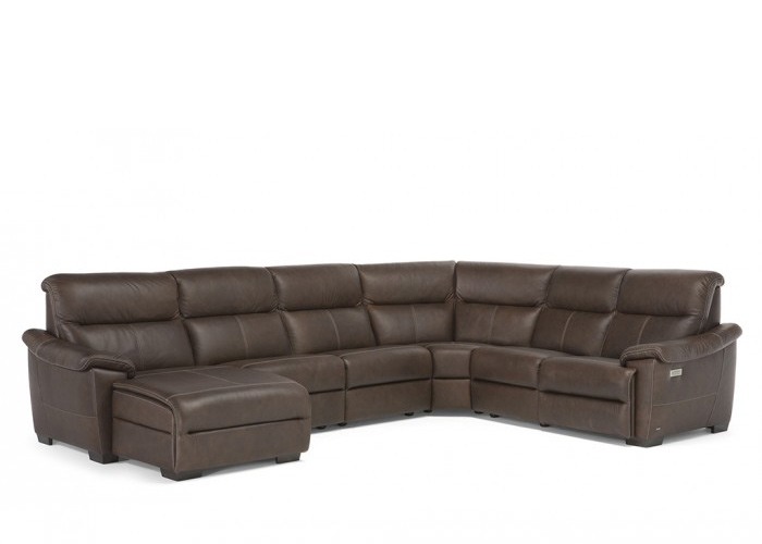 Natuzzi Editions C063 Potenza Power Reclining Leather Sectional - Available With Power Tilt Headrest | Power Lumbar