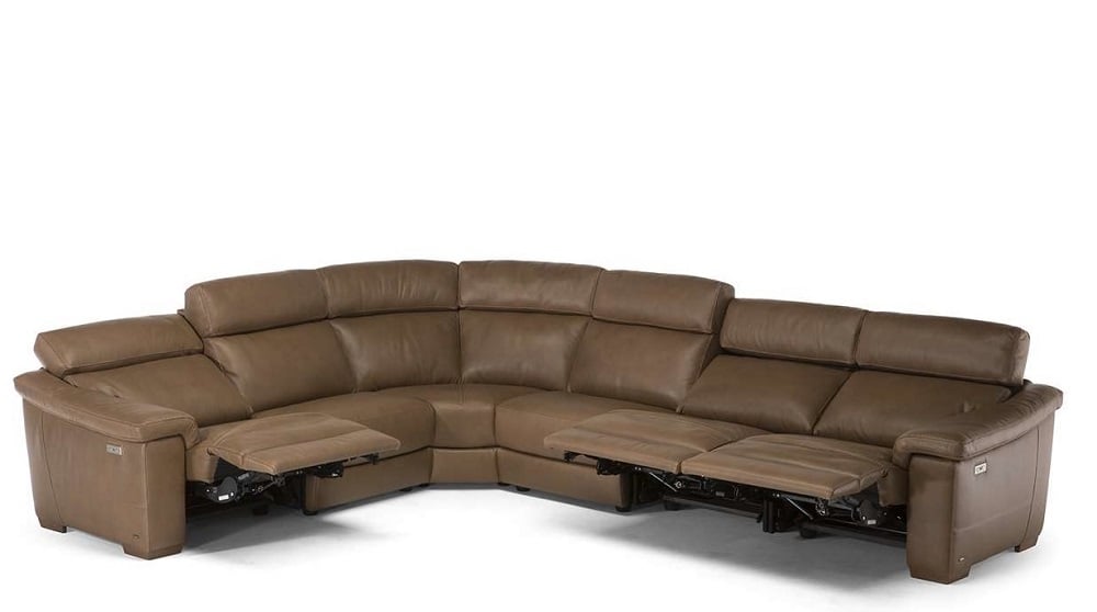 Natuzzi Editions C115 Giulivo Power Reclining Leather Sectional | Adjustable Headrest