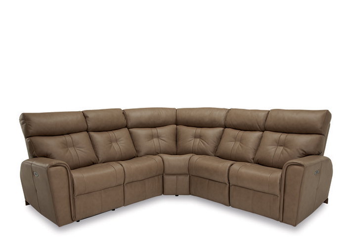 Marath Power Reclining Leather Sectional - Available With Power Tilt Headrest | Power Lumbar