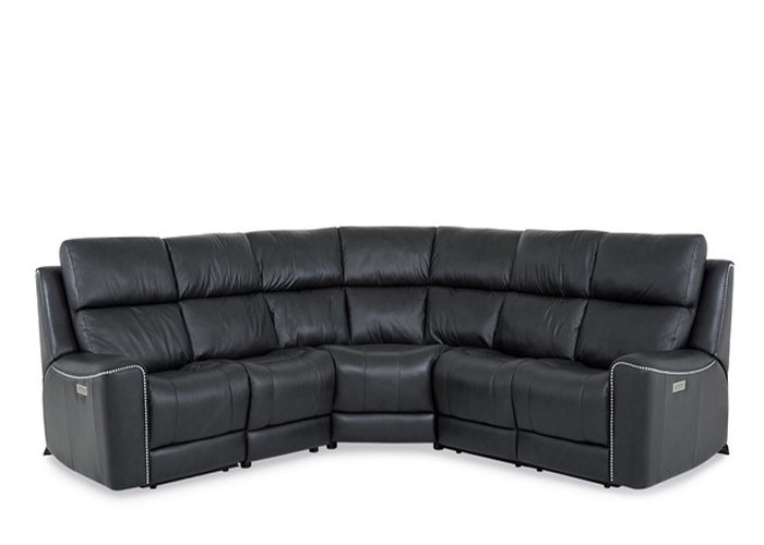 Tessa Bay Power Reclining Leather Sectional - Available With Power Tilt Headrest | Power Lumbar