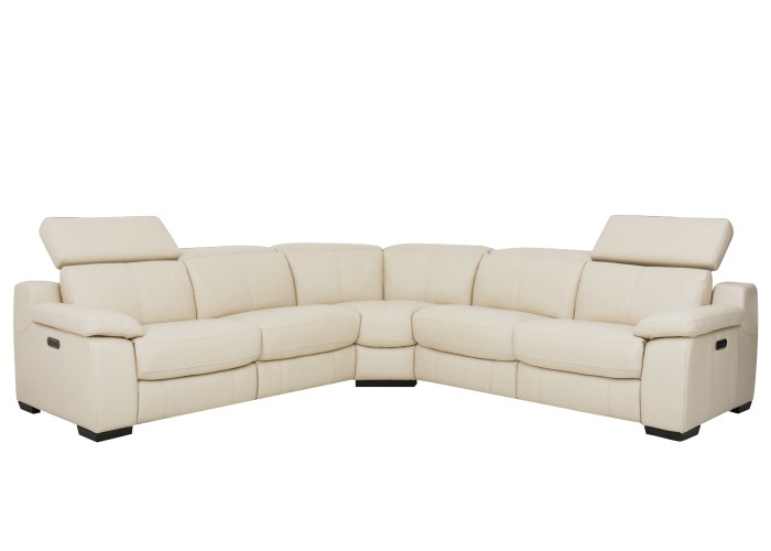 Alyssa Power Reclining Leather Sectional With Power Adjustable Headrest