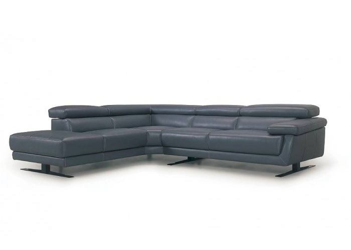 Bayla Leather Sectional with Adjustable Headrest