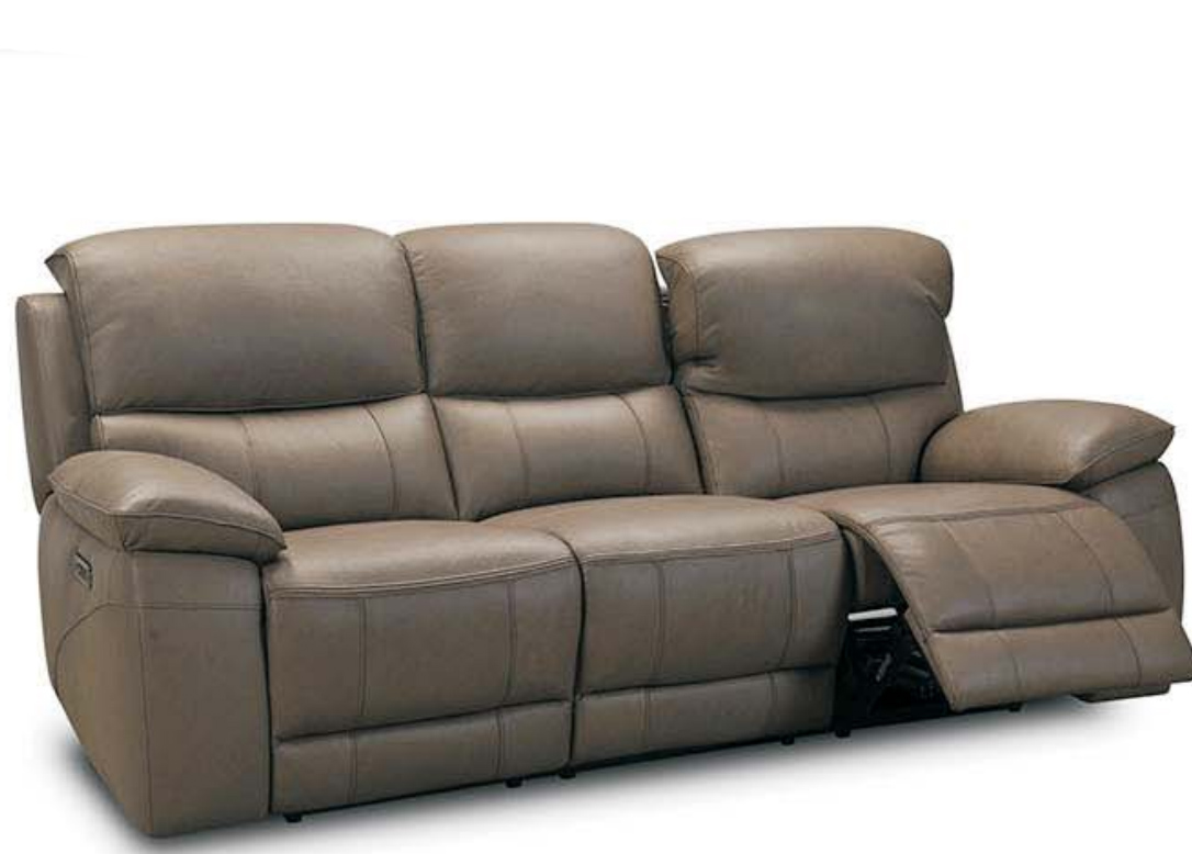 Elra Power Reclining Leather Sofa or Set With Power Tilt Headrest
