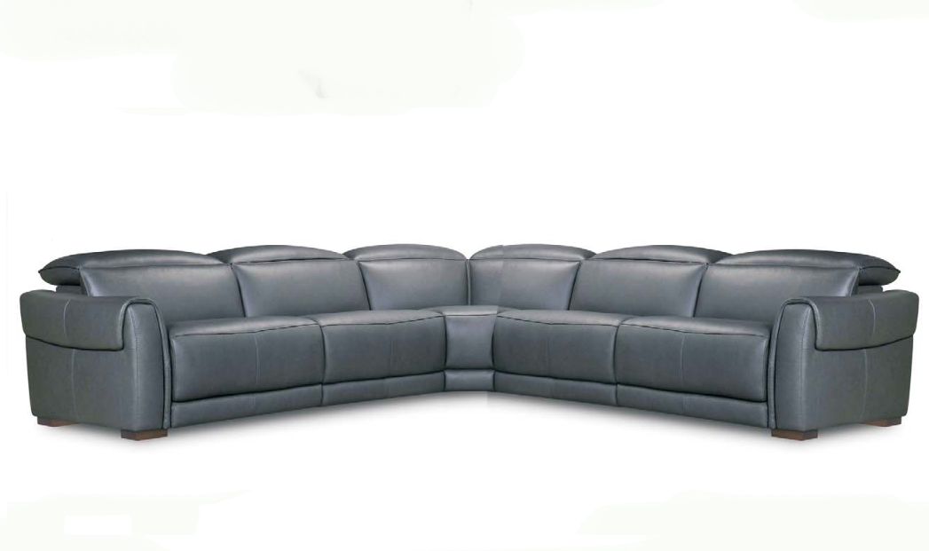 Inna Power Reclining Leather Sectional With Power Headrest