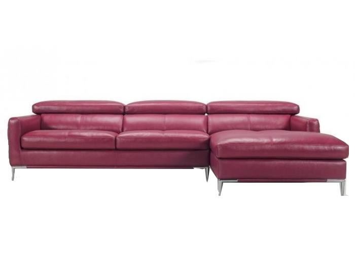 Toria Leather Sectional with Adjustable Headrest